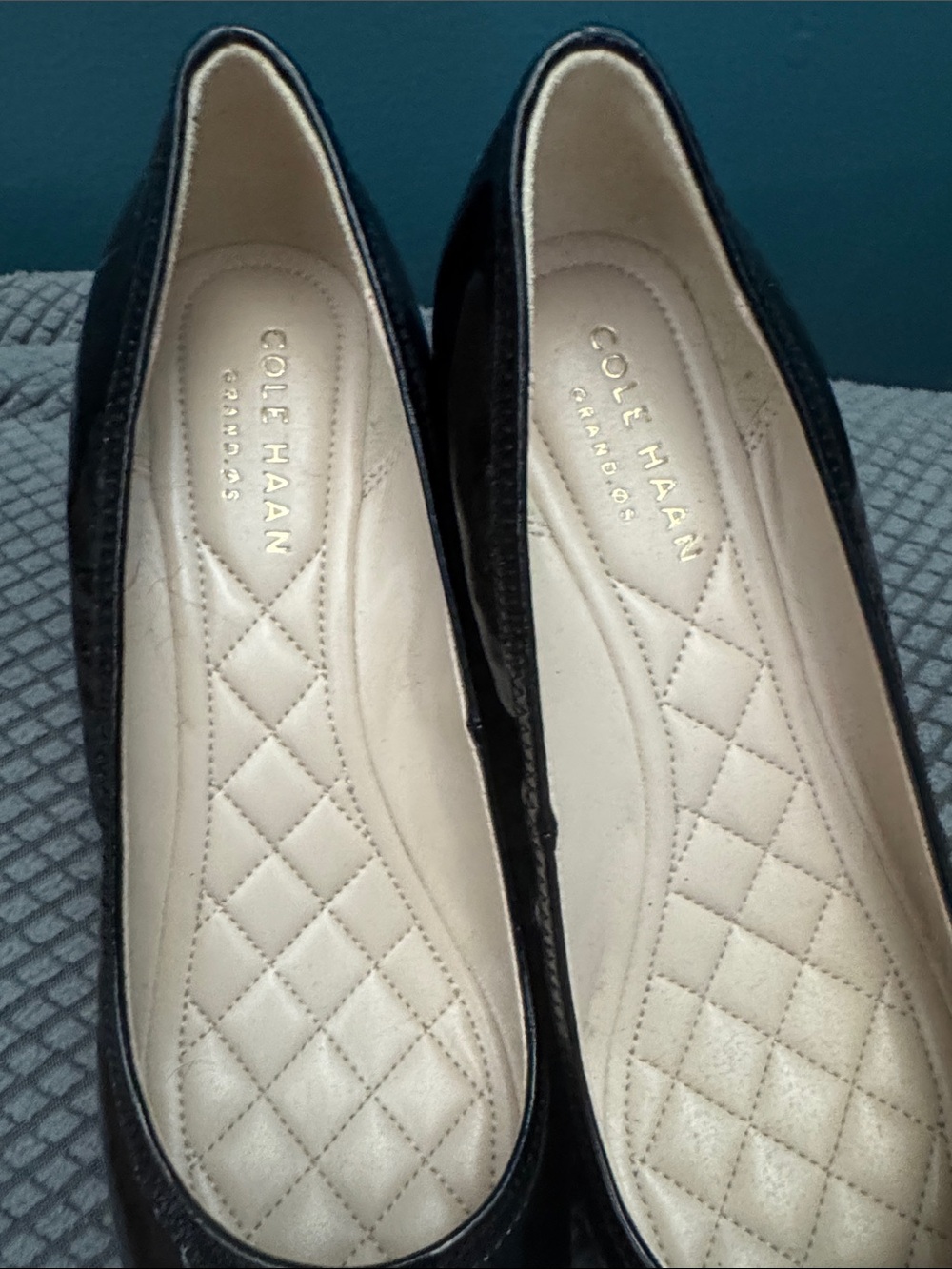 Cole Haan Black Patent Leather Pointed Ballet Flats - Picture 2 of 9